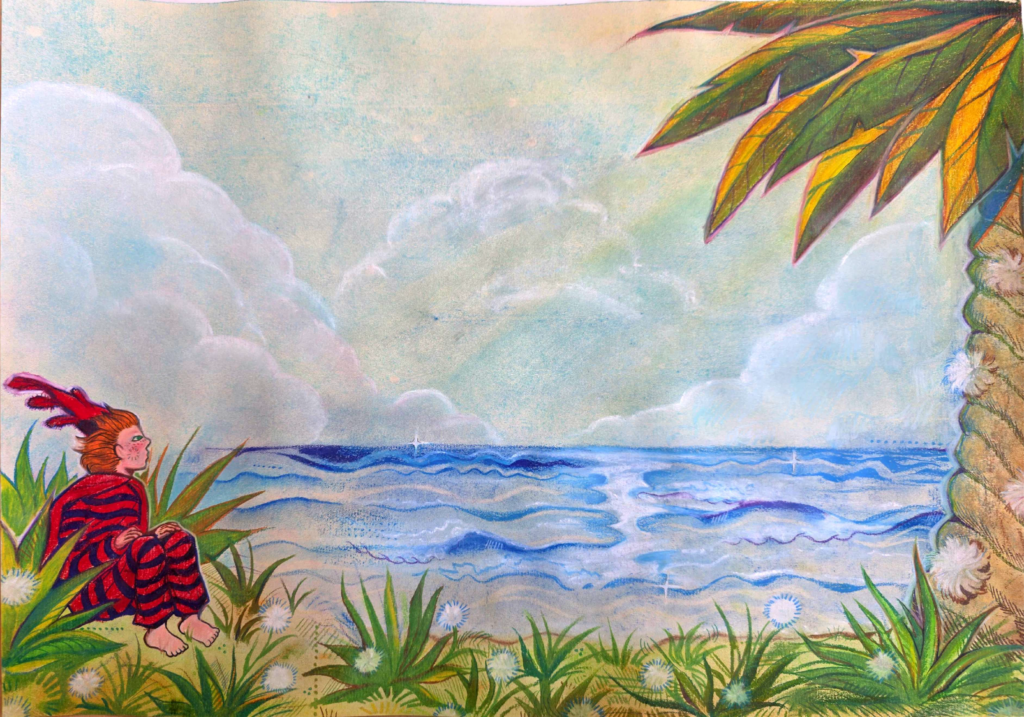 Ansel regards the tranquil sea