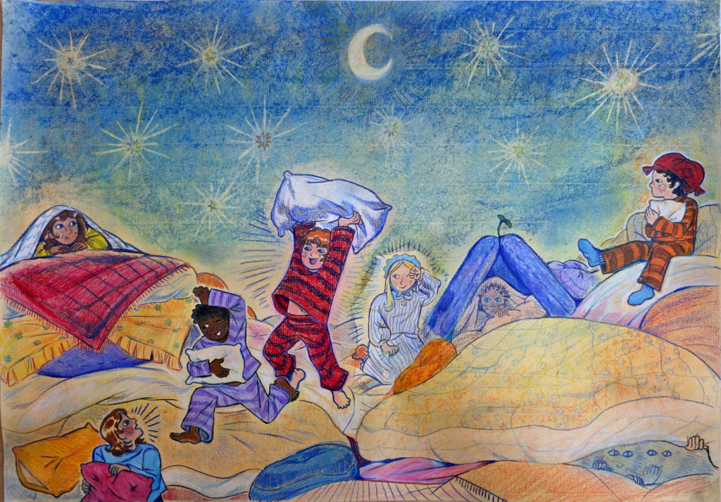 The children play