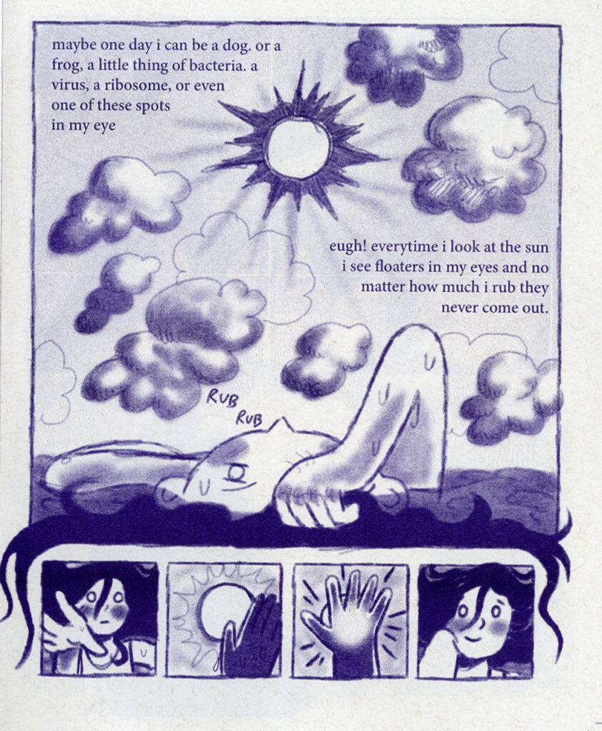This page features the transluscent vellum page, that overlays on top of the clouds as seen on the eighth image of this page.